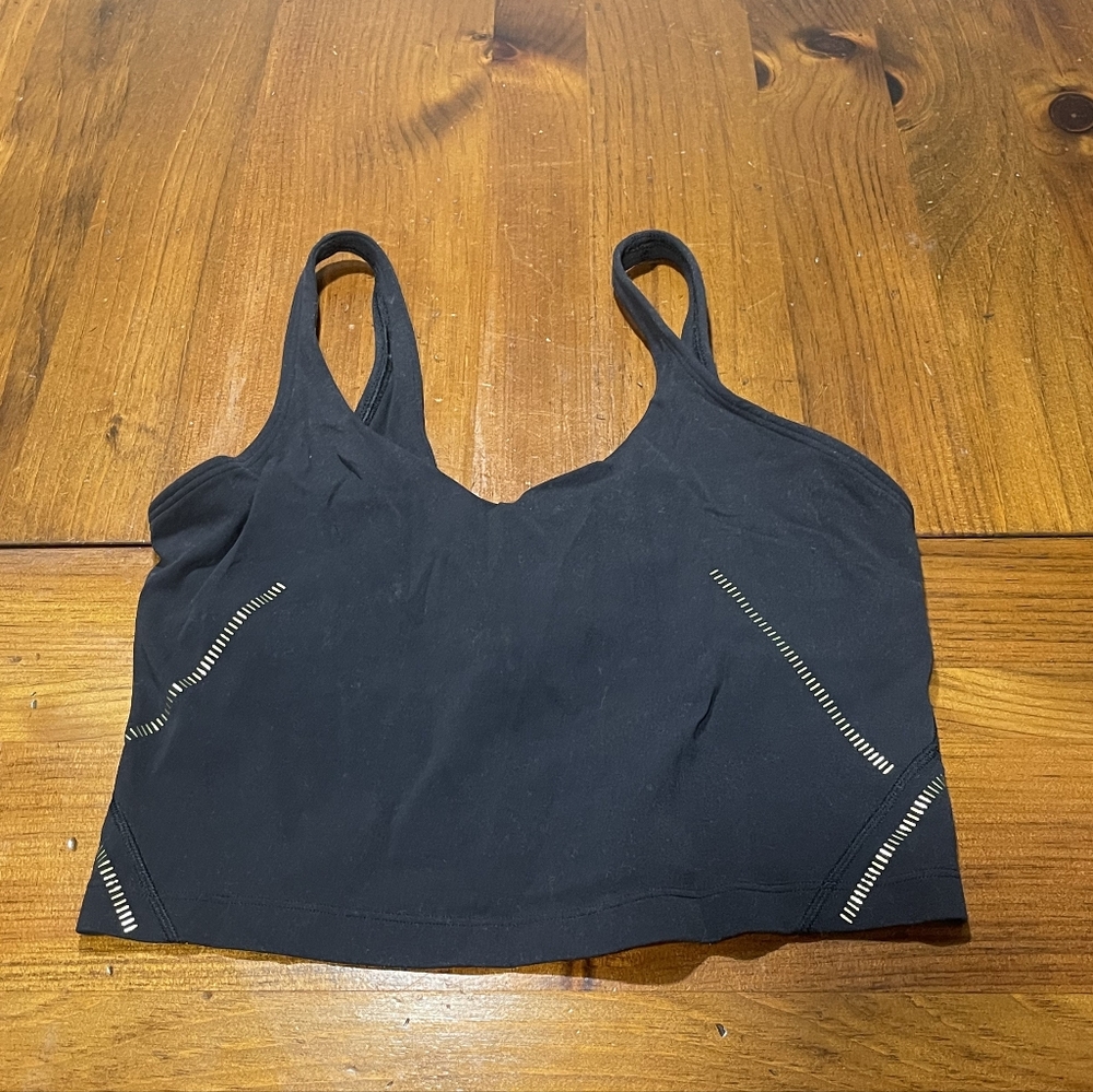 Lululemon Athletica Womens Align Black Gold Limited Crop Cami Tank Top Size 8‎